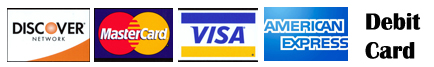 MasterCard, visa, discover, American Express, Debit 